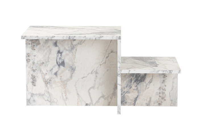 Aucune Mesa de centro Harmony Rectangular Efecto mármol fresia